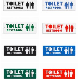 Modern Toilet Wall Sign – Multicolor Acrylic