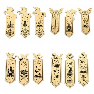 Pack of 3 Gold Fantasy Acrylic Bookmarks