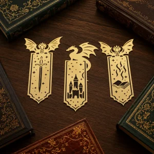 Pack of 3 Gold Fantasy Bookmarks