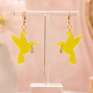 Citrus Glow Hummingbird Earrings