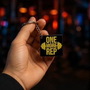 One More Rep Gym Motivational Keychain