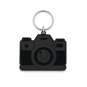 Sleek Black Camera Acrylic Keychain