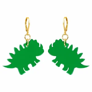 Green Dino Acrylic Earrings