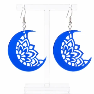 Celestial Blue Moon Acrylic Earrings