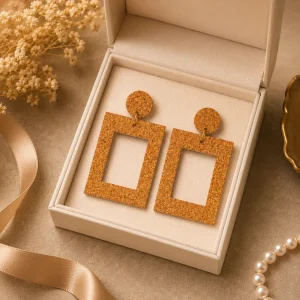 Textured Geometric Rectangle Acrylic Earrings
