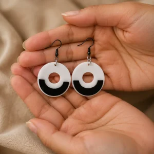 Daira Drops | Modern Monochrome Earrings