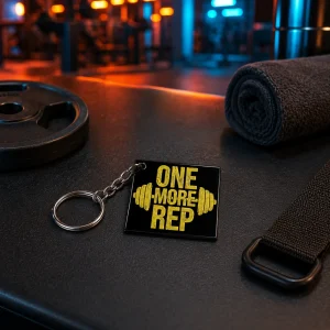 One More Rep Gym Motivational Keychain