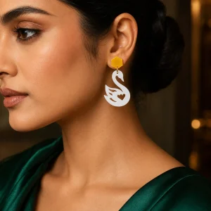 The Royal Swan Acrylic Earrings