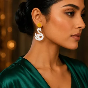 The Royal Swan Acrylic Earrings