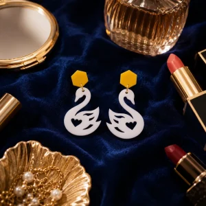 The Royal Swan Acrylic Earrings