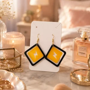 Lightning Bolt Geometric Acrylic Earrings