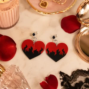 Dil-e-Aatish | Red & Black Flame Earrings