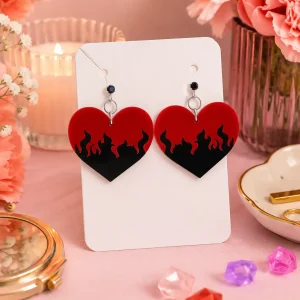 Dil-e-Aatish | Red & Black Flame Earrings