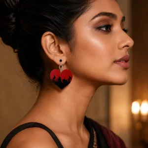 Dil-e-Aatish | Red & Black Flame Earrings