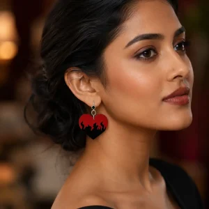Dil-e-Aatish | Red & Black Flame Earrings