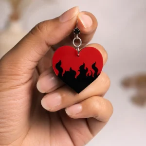 Dil-e-Aatish | Red & Black Flame Earrings