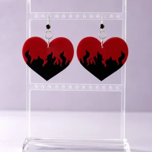 Dil-e-Aatish | Red & Black Flame Earrings