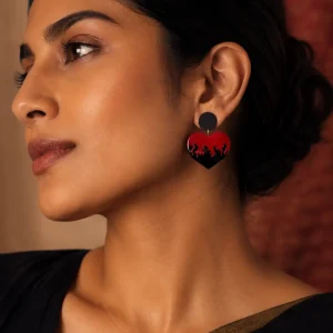 Dil-e-Aatish | Red & Black Flame Earrings