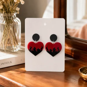 Dil-e-Aatish | Red & Black Flame Earrings