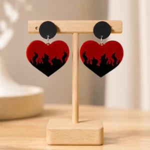 Dil-e-Aatish | Red & Black Flame Earrings