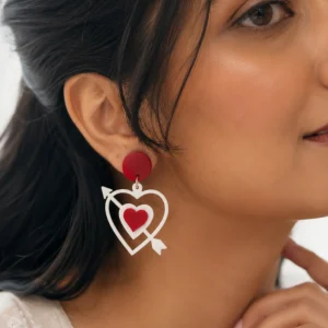 Struck By Love Heart & Arrow Acrylic Earrings Struck By Love Acrylic Earrings