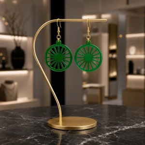 Modern Geometric Sun Wheel Earrings