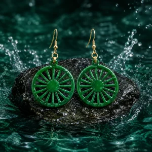 Modern Geometric Sun Wheel Earrings