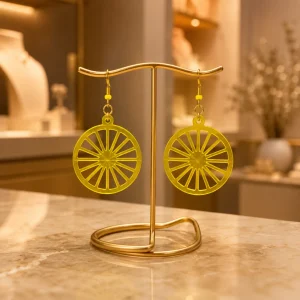 Modern Geometric Sun Wheel Earrings