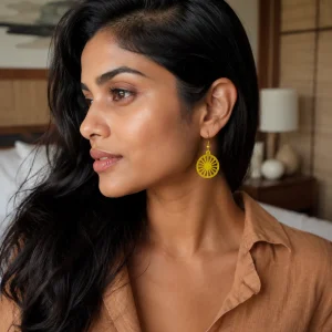 Modern Geometric Sun Wheel Earrings