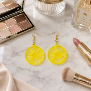 Modern Geometric Sun Wheel Earrings