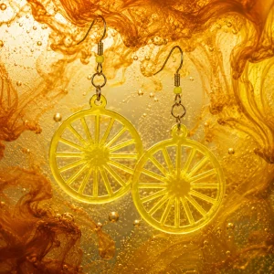 Modern Geometric Sun Wheel Earrings