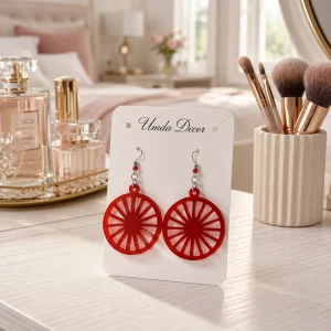 Modern Geometric Sun Wheel Earrings