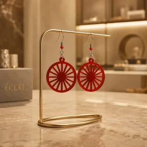 Modern Geometric Sun Wheel Earrings