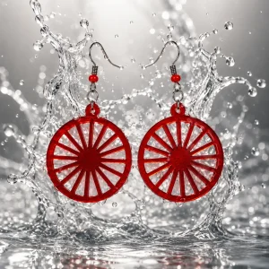 Modern Geometric Sun Wheel Earrings
