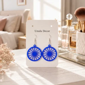 Modern Geometric Sun Wheel Earrings