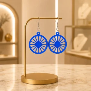 Modern Geometric Sun Wheel Earrings
