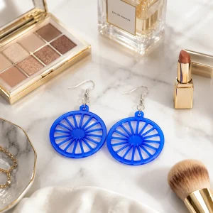 Modern Geometric Sun Wheel Earrings