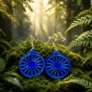 Modern Geometric Sun Wheel Earrings