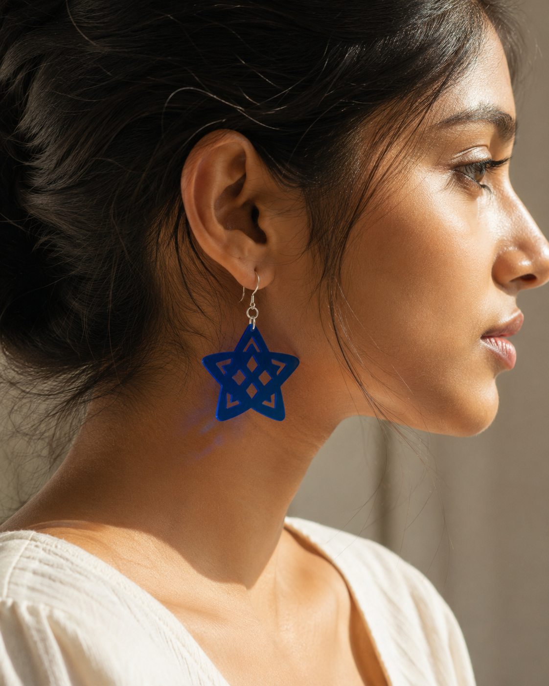 Galaxy Geometric Star Acrylic Earrings Galaxy Sparkle Star Earrings
