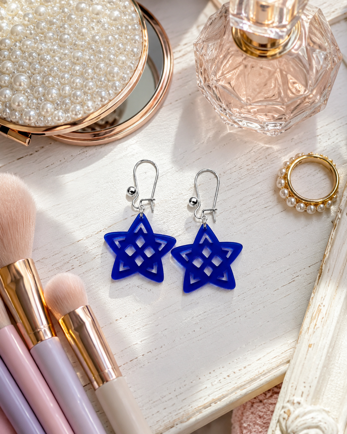 Galaxy Geometric Star Acrylic Earrings Galaxy Sparkle Star Earrings