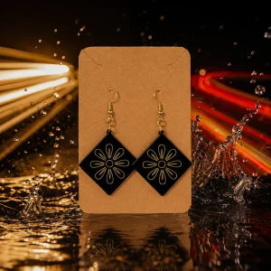 Noor-e-Gul Black & Gold Earrings