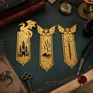 Pack of 3 Gold Fantasy Bookmarks
