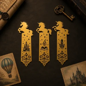 Pack of 3 Gold Fantasy Bookmarks