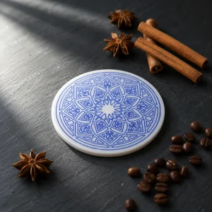 Starburst Andalusian Painted Mandala Coaster