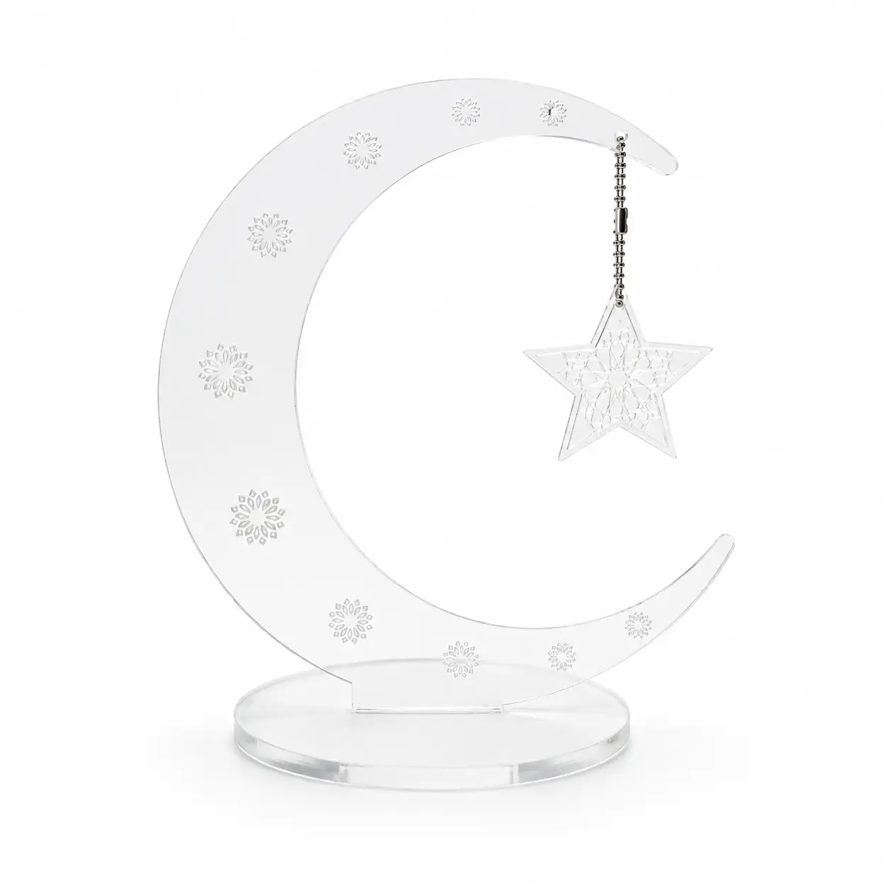 Crescent Moon & Hanging Star Acrylic Eid Ramadan Crescent Star Eid Ramadan Table Decor