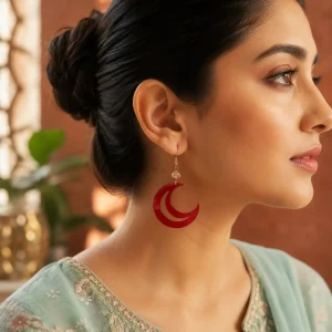 Scarlet Moon Acrylic Earrings