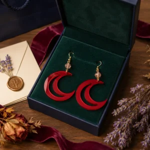 Scarlet Moon Acrylic Earrings