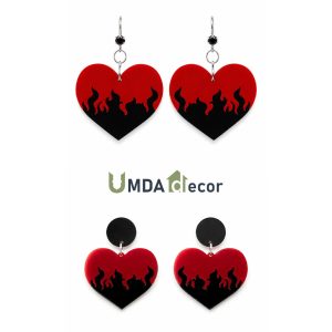 Dil-e-Aatish | Red & Black Flame Earrings