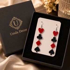Poker Face Acrylic Earrings