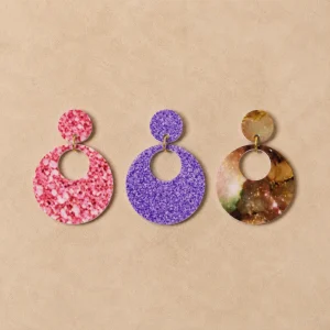 Color Splash Halo Acrylic Earrings